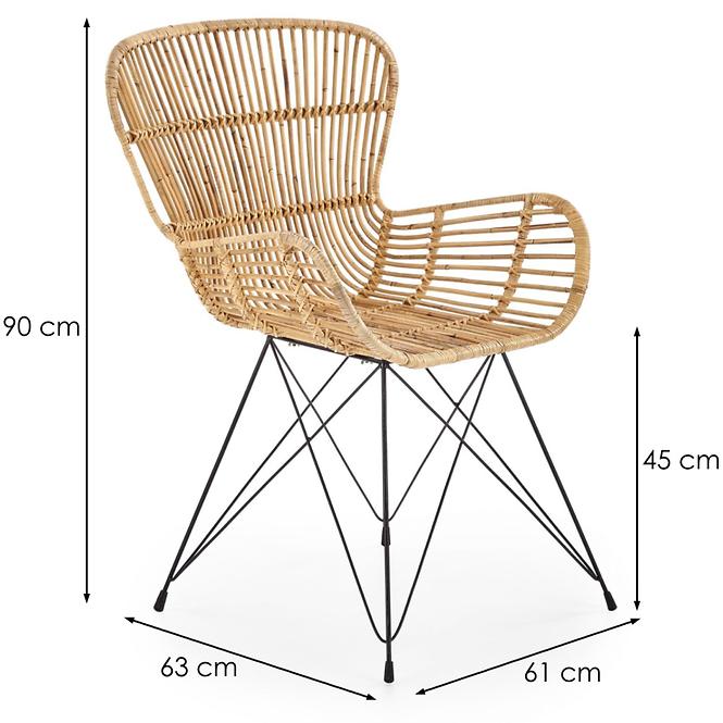 Židle K335 ratan/kov natural