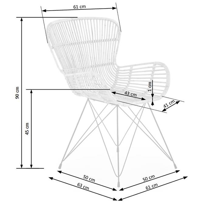 Židle K335 ratan/kov natural