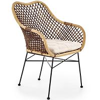 Židle K336 ratan/kov natural/tmavě hnědá