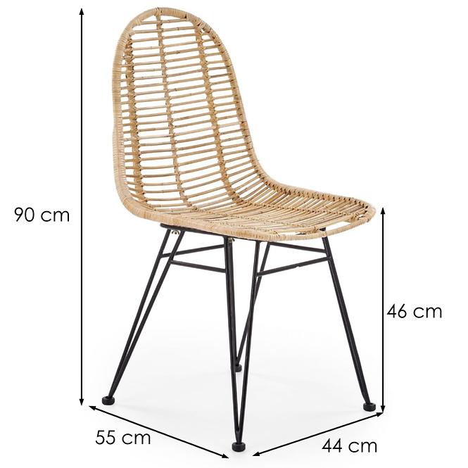 Židle K337 ratan/kov natural
