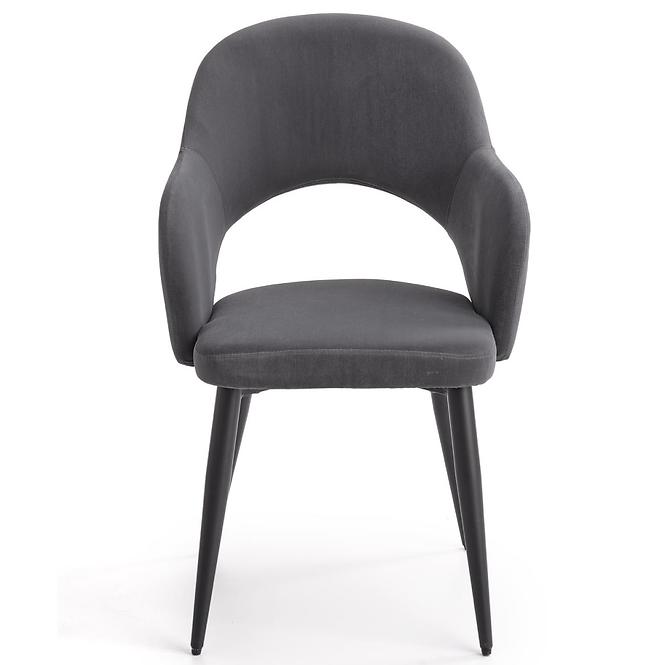 Židle K364 látka velvet/kov popelavě šedá