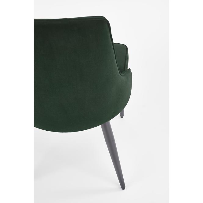 Židle K365 látka velvet/kov tmavě zelená
