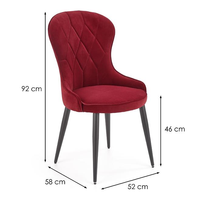 Židle K366 látka velvet/kov bordó