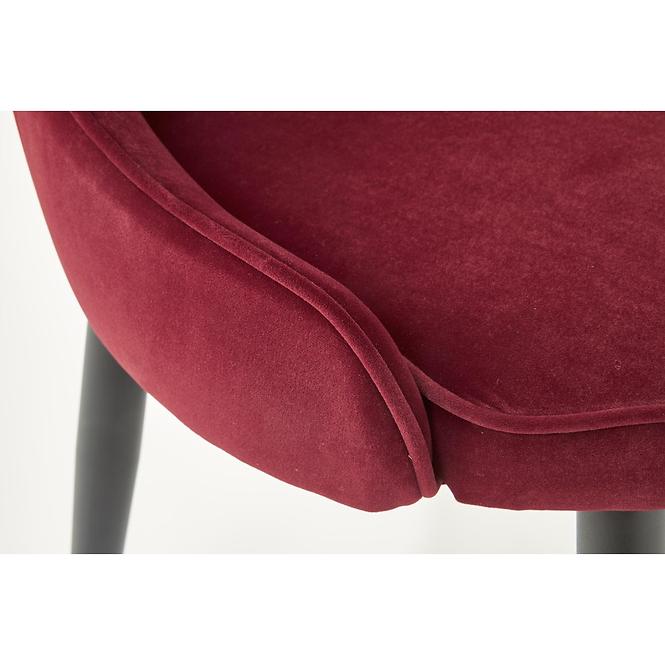 Židle K366 látka velvet/kov bordó