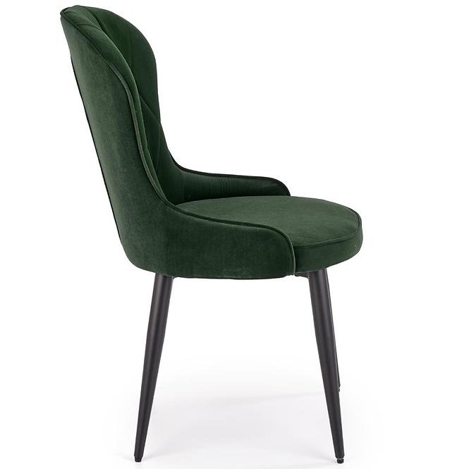 Židle K366 látka velvet/kov tmavě zelená