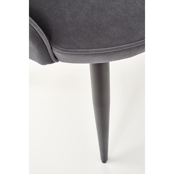 Židle K366 látka velvet/kov popelavě šedá