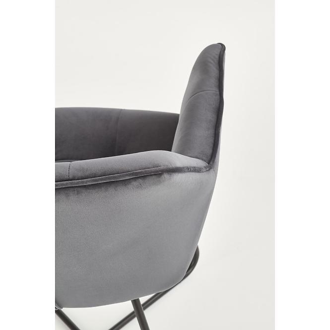 Židle K377 látka velvet/kov popelavě šedá