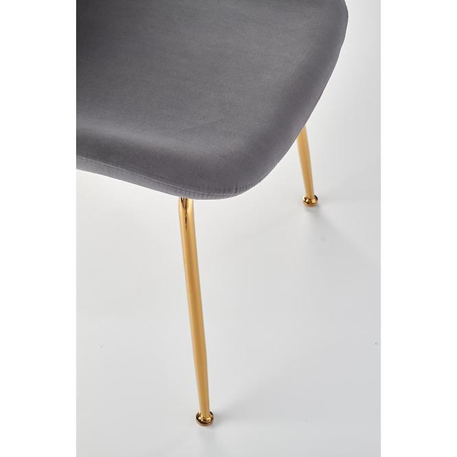 Židle K381 látka velvet/chrom popelavě šedá/zlatá