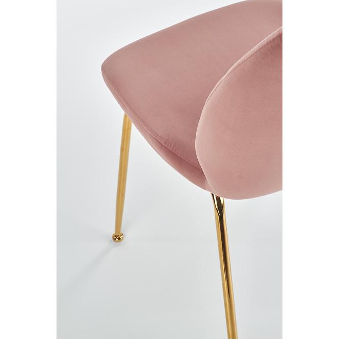Židle K381 látka velvet/chrom růžová/zlatá