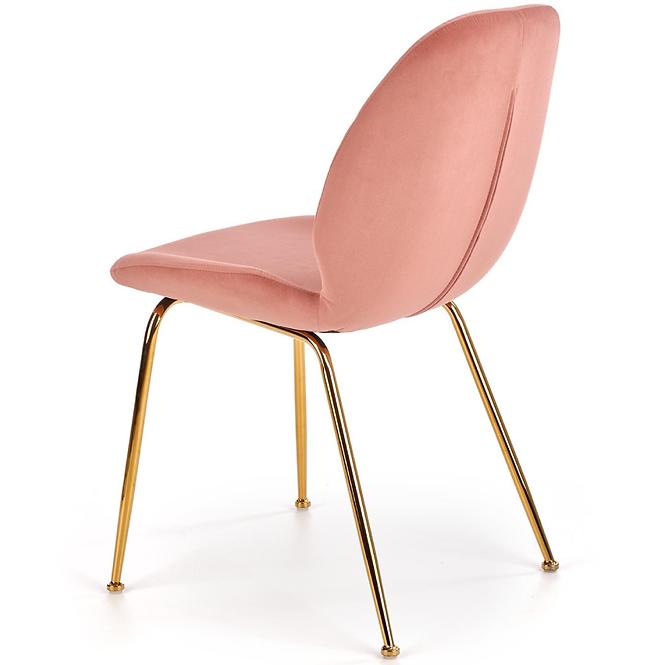 Židle K381 látka velvet/chrom růžová/zlatá