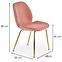 Židle K381 látka velvet/chrom růžová/zlatá,2