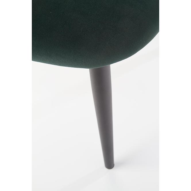 Židle K384 látka velvet/kov tmavě zelená