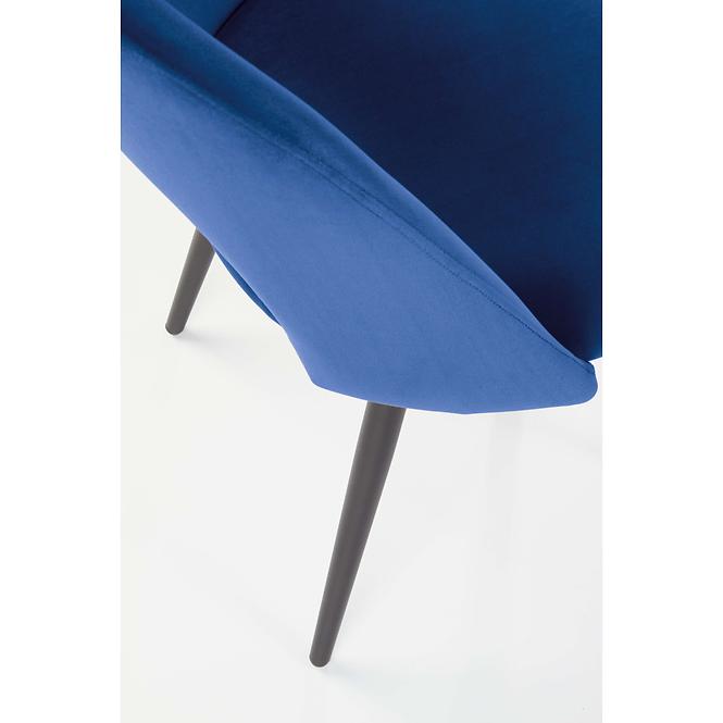 Židle K384 látka velvet/kov tmavě modráowy