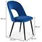 Židle K384 látka velvet/kov tmavě modráowy,2