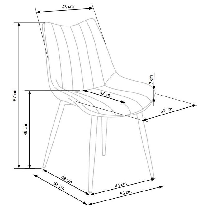 Židle K388 látka velvet/kov popelavě šedá