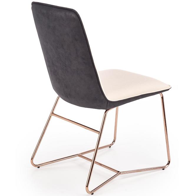 Židle K390 tkanina/ekokůže/chrom-Krem/C.popelavě šedá/zlatá