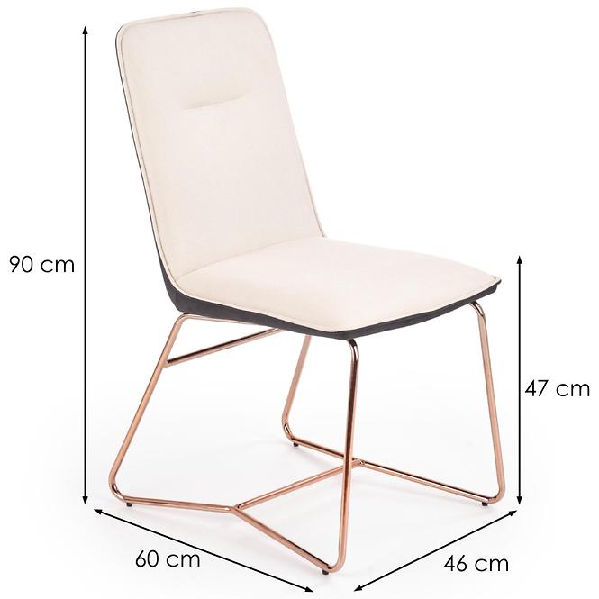 Židle K390 tkanina/ekokůže/chrom-Krem/C.popelavě šedá/zlatá