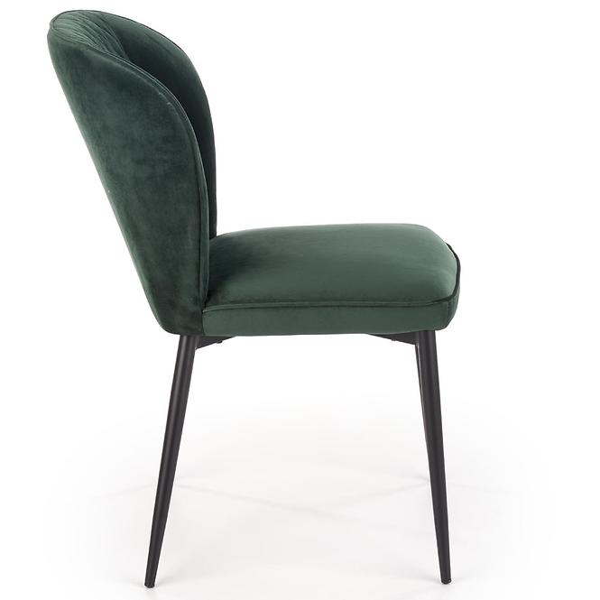 Židle K399 látka velvet/kov tmavě zelená