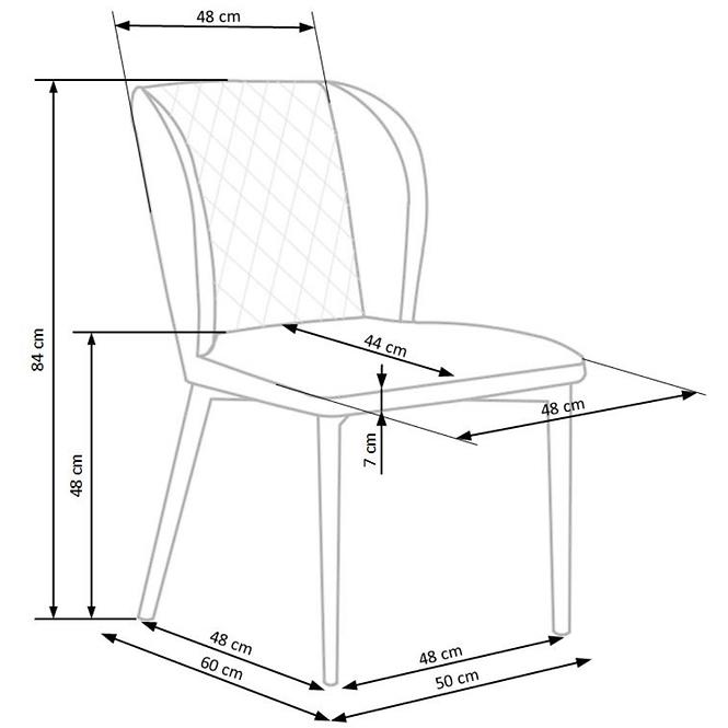 Židle K399 látka velvet/kov popelavě šedá