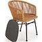 Židle K400 ratan/kov/tkanina natural/popelavě šedá,3