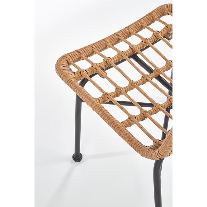 Židle K401 ratan/tkanina/kov natural/černá