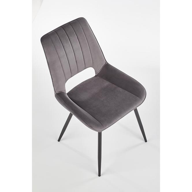 Židle K404 látka velvet/kov popelavě šedá