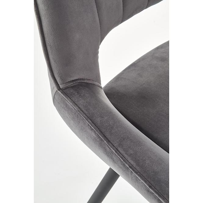 Židle K404 látka velvet/kov popelavě šedá