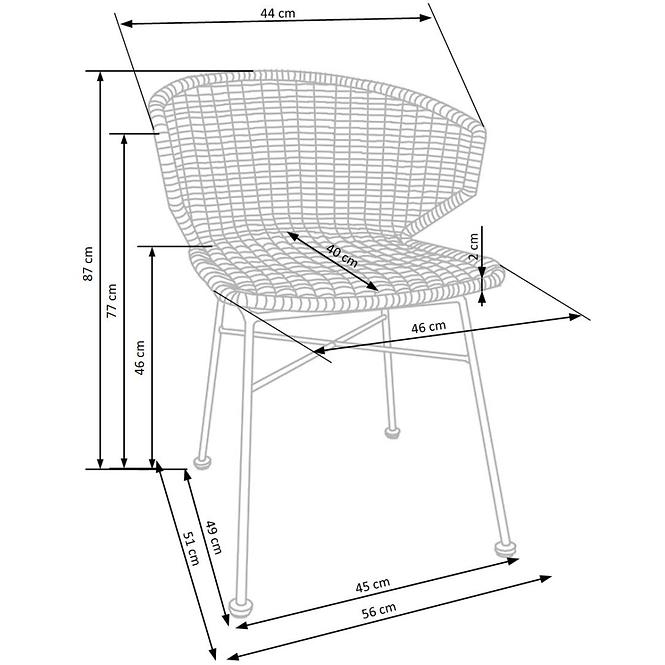 Židle K407 ratan/kov natural