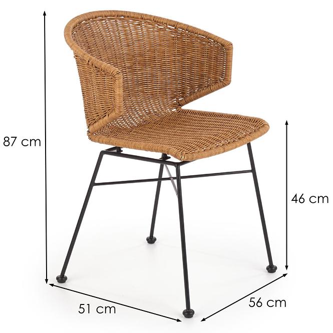 Židle K407 ratan/kov natural
