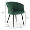 Židle K421 látka velvet/kov tmavě zelená,2