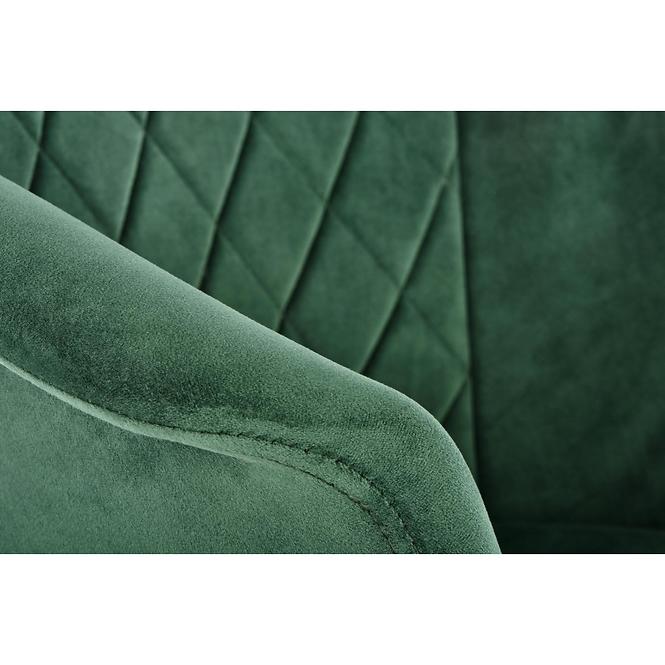Židle K421 látka velvet/kov tmavě zelená