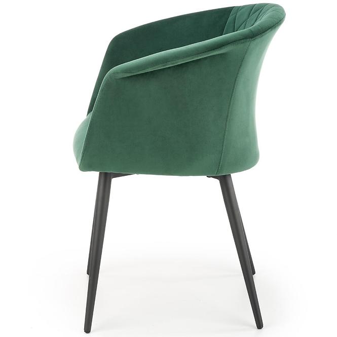 Židle K421 látka velvet/kov tmavě zelená
