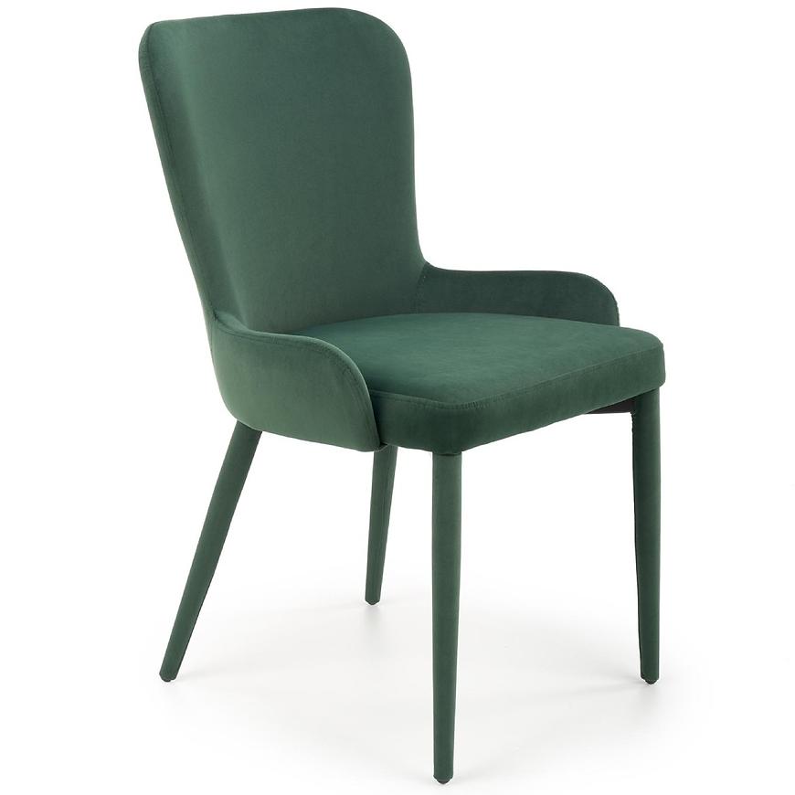 Židle K425 látka velvet tmavě zelená