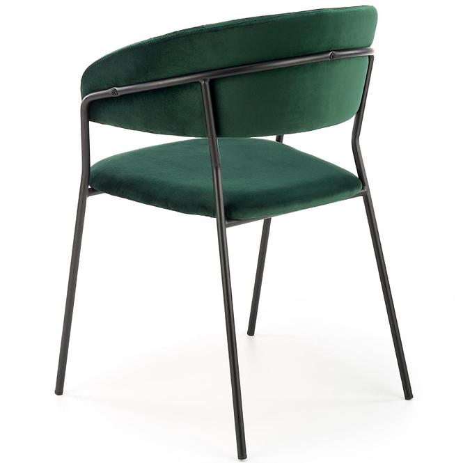 Židle K426 látka velvet/kov tmavě zelená
