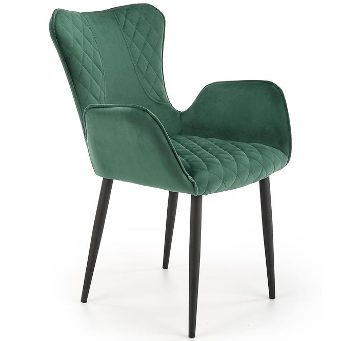 Židle K427 látka velvet/kov tmavě zelená