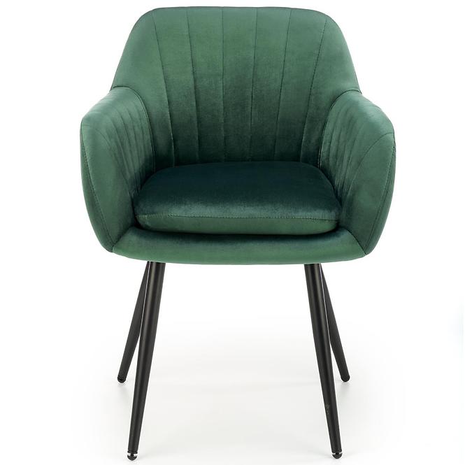 Židle K429 látka velvet/kov tmavě zelená