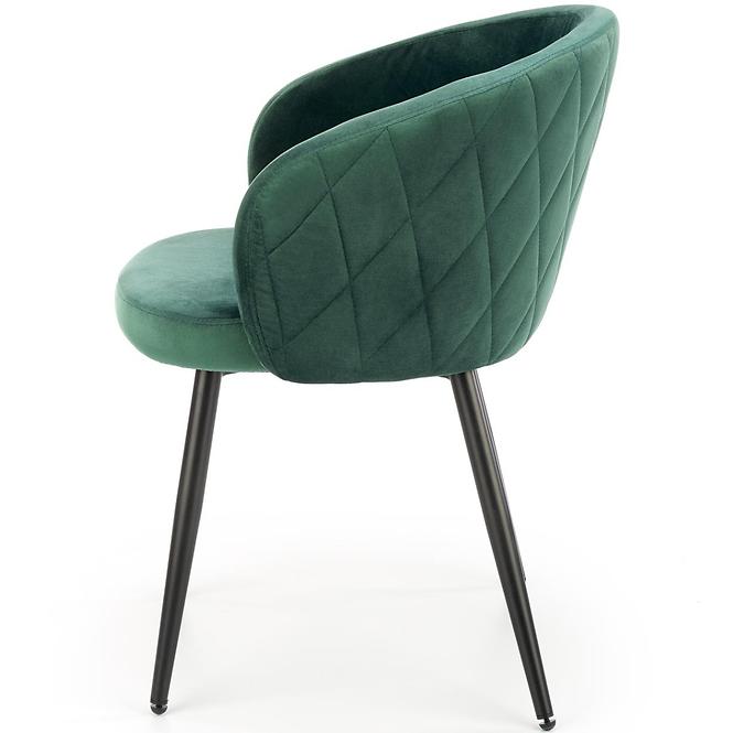Židle K430 látka velvet/kov tmavě zelená