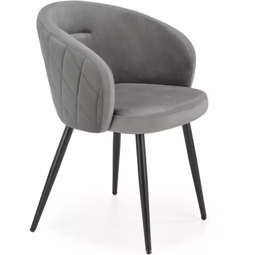 Židle K430 látka velvet/kov popelavě šedá