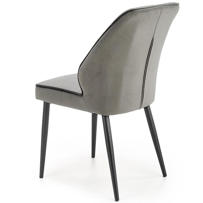 Židle K432 látka velvet/kov popelavě šedá