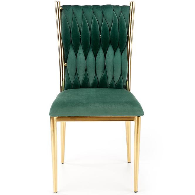 Židle K436 látka velvet/chrom tmavě zelená/zlatá