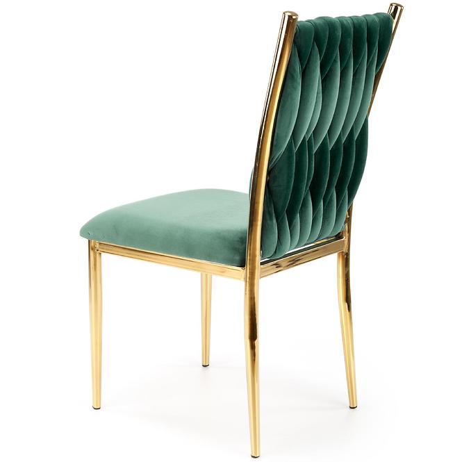 Židle K436 látka velvet/chrom tmavě zelená/zlatá