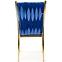 Židle K436 látka velvet/chrom tmavě modrá/zlatá,3