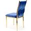 Židle K436 látka velvet/chrom tmavě modrá/zlatá,9