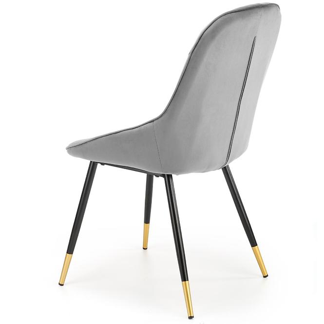 Židle K437 látka velvet/kov popelavě šedá