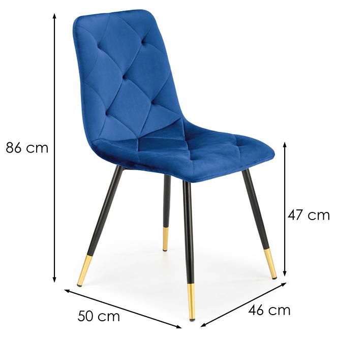 Židle K438 látka velvet/kov tmavě modráowy