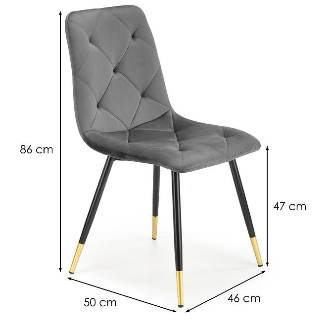 Židle K438 látka velvet/kov popelavě šedá