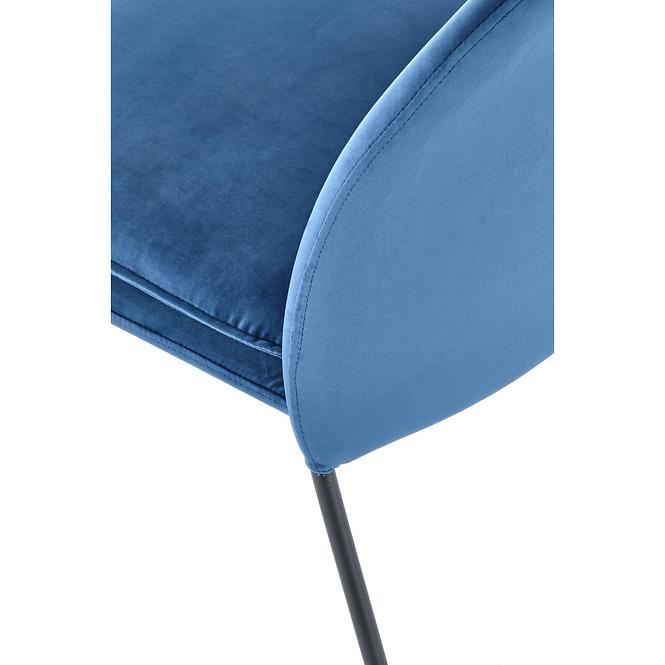 Židle K443 látka velvet/kov tmavě modrá