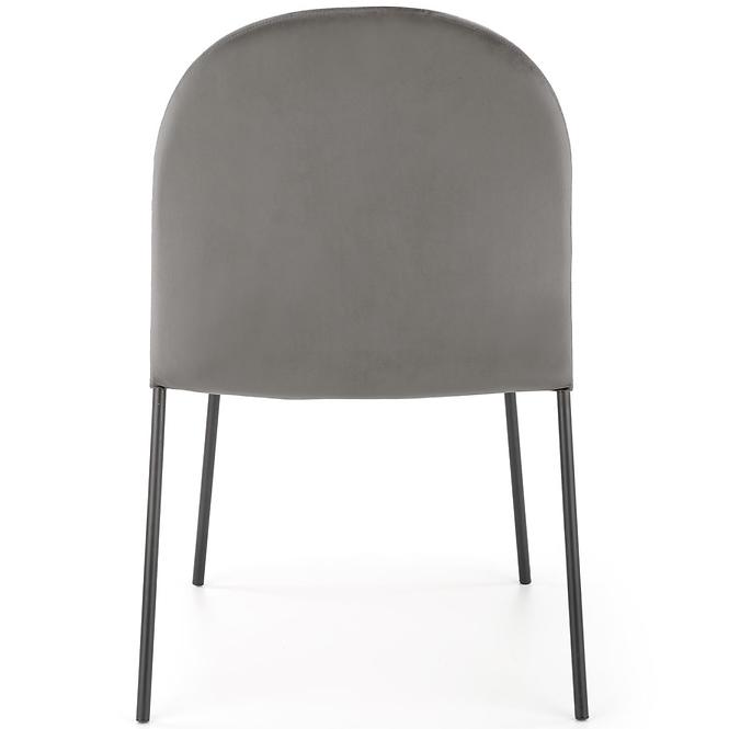 Židle K443 látka velvet/kov popelavě šedá