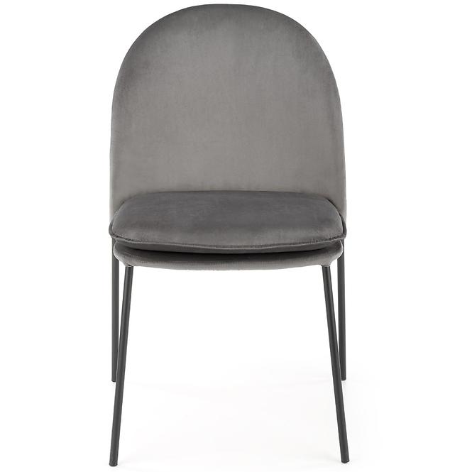 Židle K443 látka velvet/kov popelavě šedá