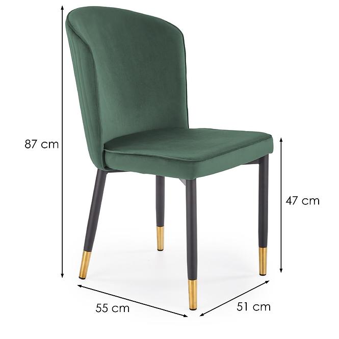 Židle K446 látka velvet/kov tmavě zelená